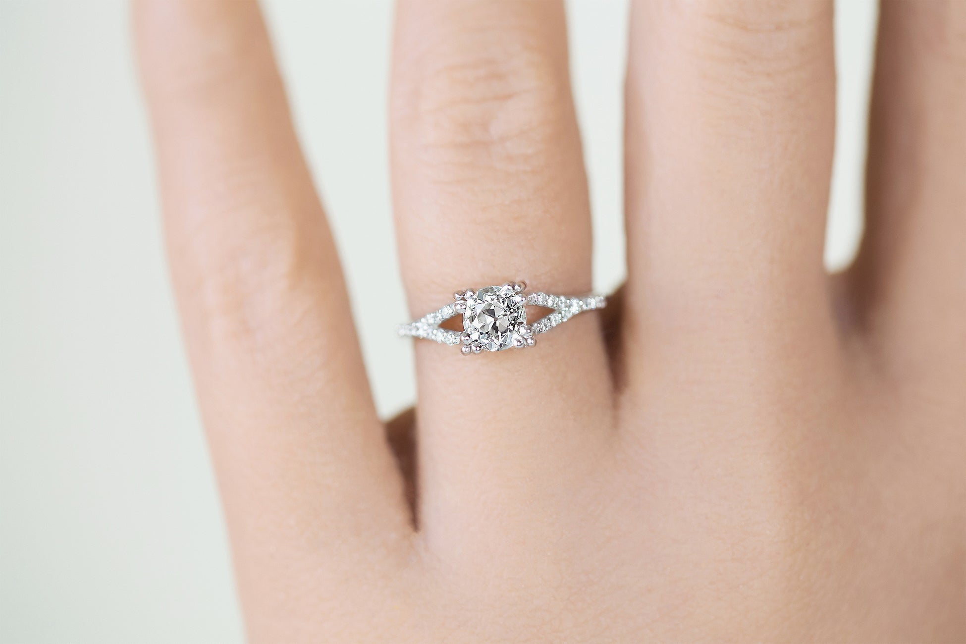 Minimal Antique Old European Cut Diamond Floriana Ring - S. Kind & Co
