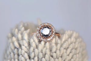 Glowing Circular Grey Diamond Double Row Ring - S. Kind & Co