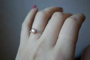 Half Carat Rose Gold Bezel Diamond Engagement Ring - S. Kind & Co