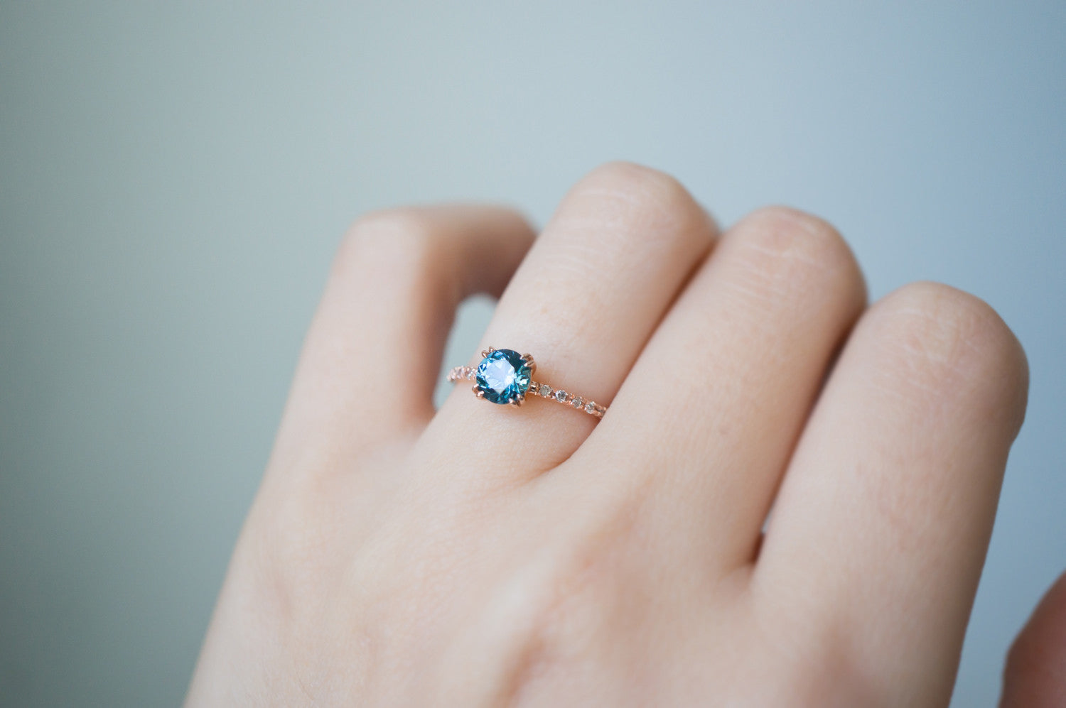 Sky Blue Montana Sapphire Solitaire Engagement Ring - S. Kind & Co