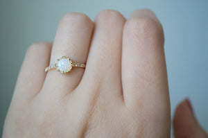 Nellie Opal and Diamond Engagement Ring - S. Kind & Co