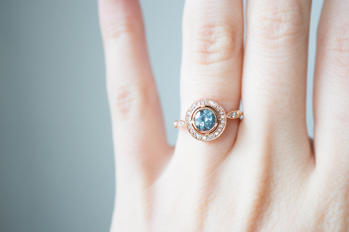 Montana Sapphire Halo Engagement Ring - S. Kind & Co