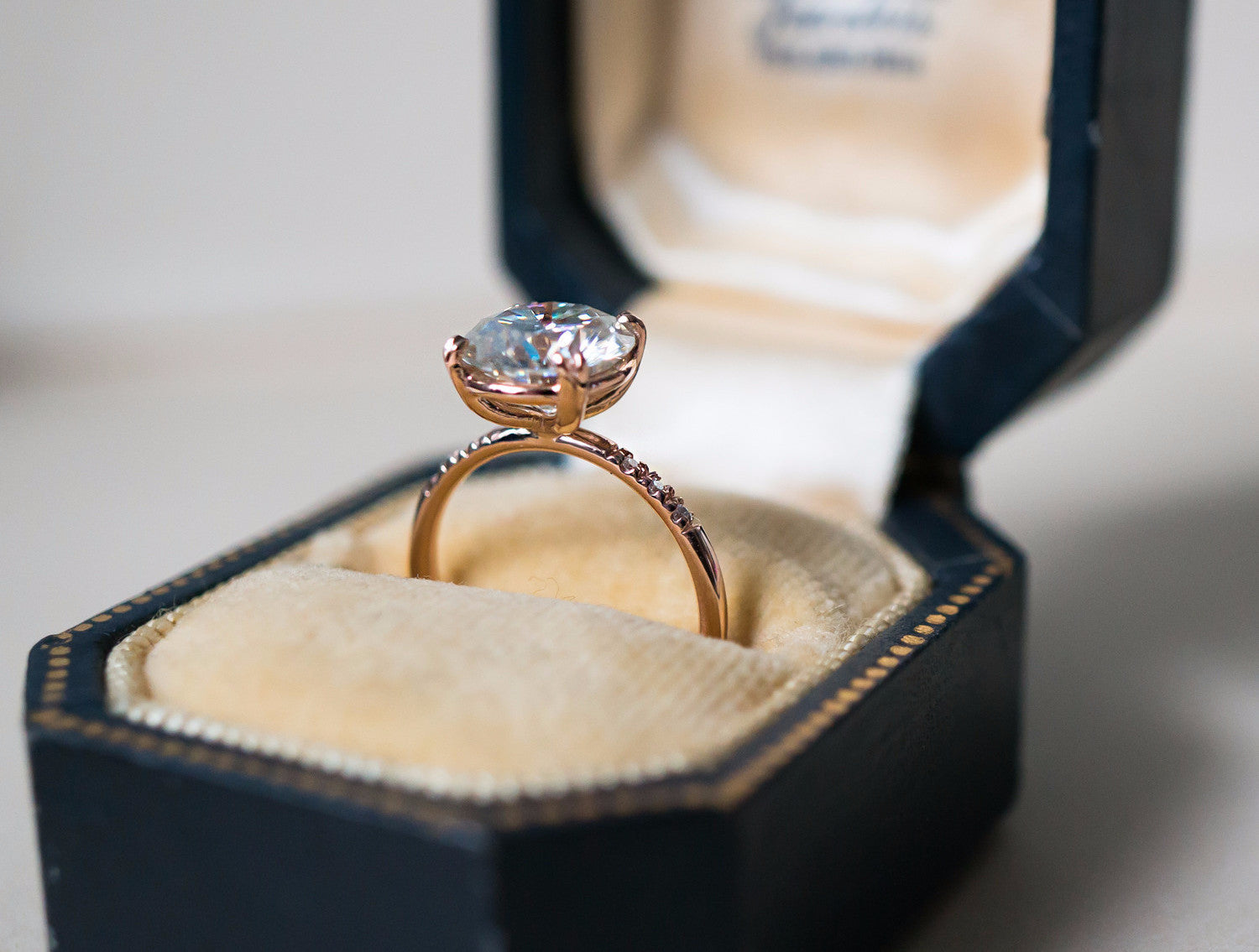 Classic Solitaire Engagement Ring with Pavé - S. Kind & Co