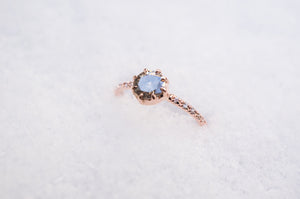 Rose Gold Champagne Diamond Collet Engagement Ring - S. Kind & Co