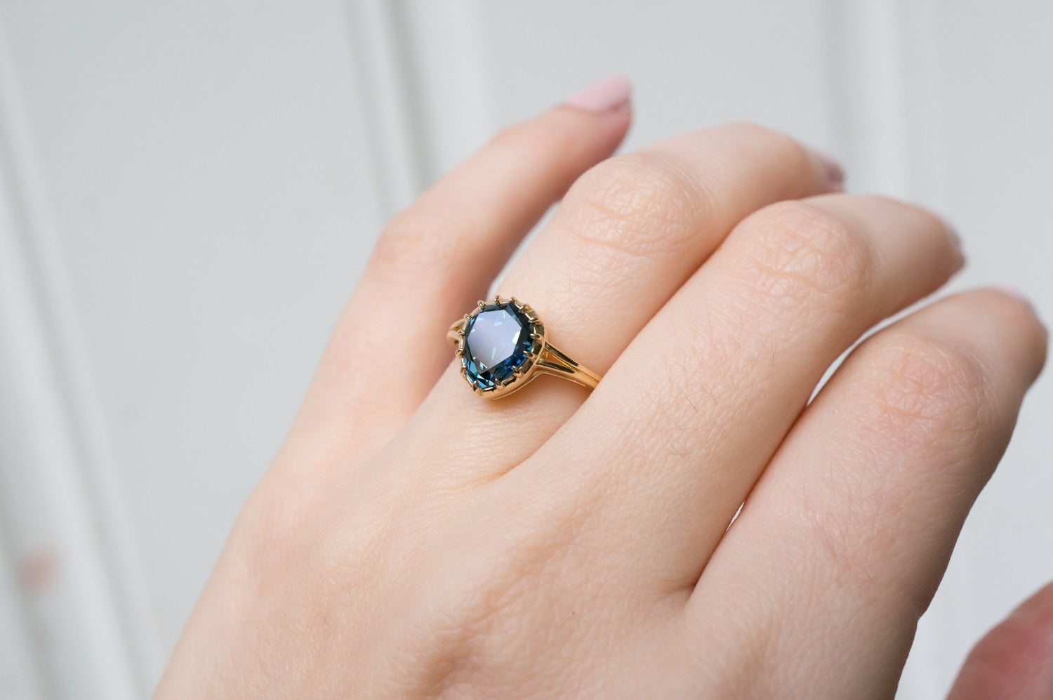 Bespoke Georgian Inspired Ring with a Custom Cut Sapphire - S. Kind & Co