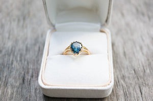 Bespoke Georgian Inspired Ring with a Custom Cut Sapphire - S. Kind & Co