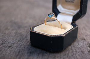 Classic Blue Green Montana Sapphire Solitaire - S. Kind & Co