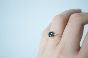 Classic Blue Green Montana Sapphire Solitaire - S. Kind & Co