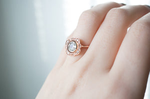 Rosette Diamond Flower Engagement Ring - S. Kind & Co