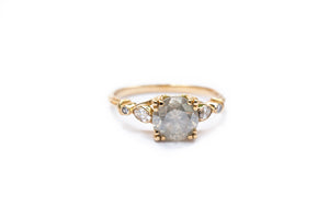 Fancy Grey Diamond Bette Five Stone Solitaire Ring with Marquise - S. Kind & Co