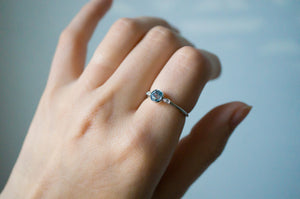 Sky Blue Montana Sapphire Engagement Ring in White Gold - S. Kind & Co