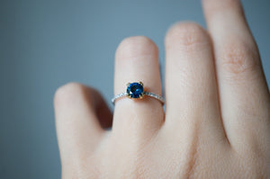 Two Tone Blue Montana Sapphire Dunne Ring - S. Kind & Co
