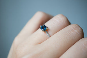 Two Tone Blue Montana Sapphire Dunne Ring - S. Kind & Co