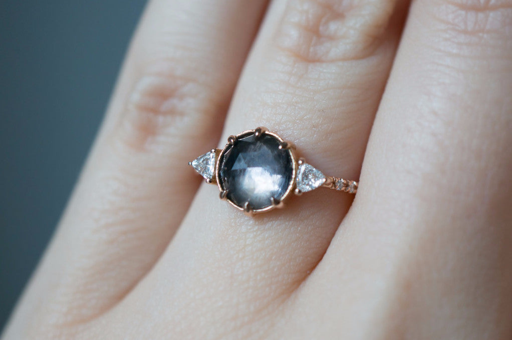 Sapphire Pear & Old Mine Cut Diamond Toi et Moi Ring – Marrow Fine