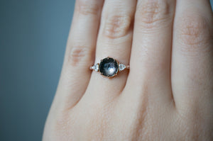 Oracle Rose Cut Montana Sapphire and Diamond Ring - S. Kind & Co