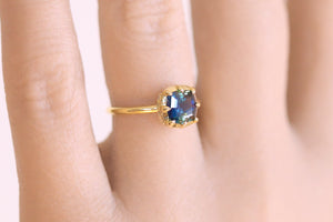 Bi-Color Untreated Sapphire Lucidus Collet Ring - S. Kind & Co
