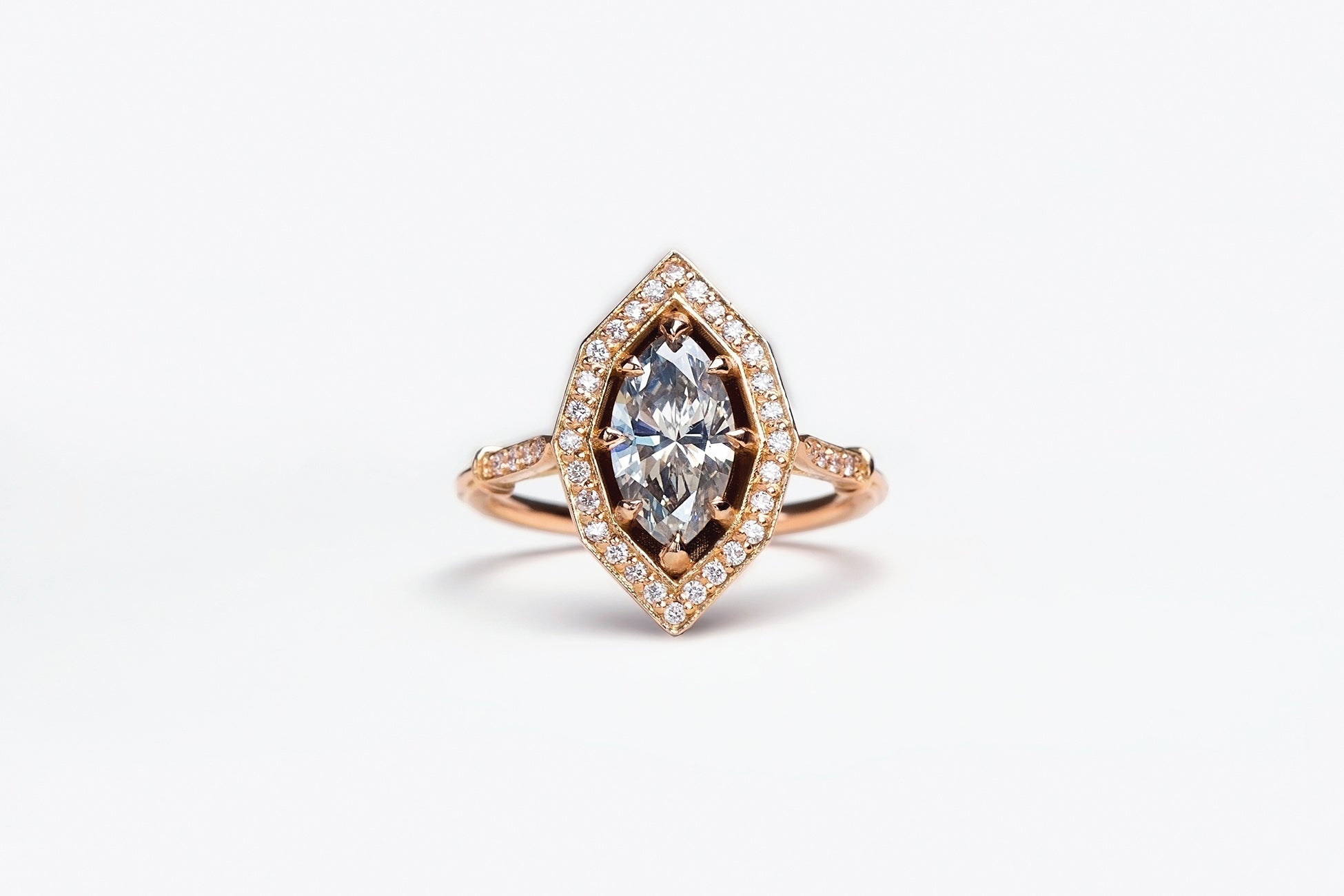 Grey Marquise Diamond Octagon Frame Ring - S. Kind & Co