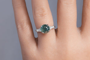 Natural Untreated Teal Montana Sapphire Galway Ring - S. Kind & Co