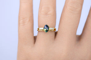 Untreated Natural MultiColored Australian Sapphire Three Stone Ring - S. Kind & Co