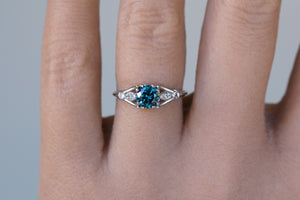 Recycled Platinum Wisping Teal Montana Sapphire Ring - S. Kind & Co