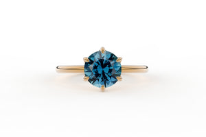 Classic Six Prong Low Profile Montana Sapphire Solitaire - S. Kind & Co