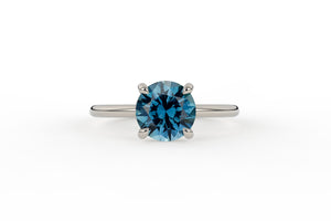 Stackable Hidden Halo Montana Sapphire Ring - S. Kind & Co