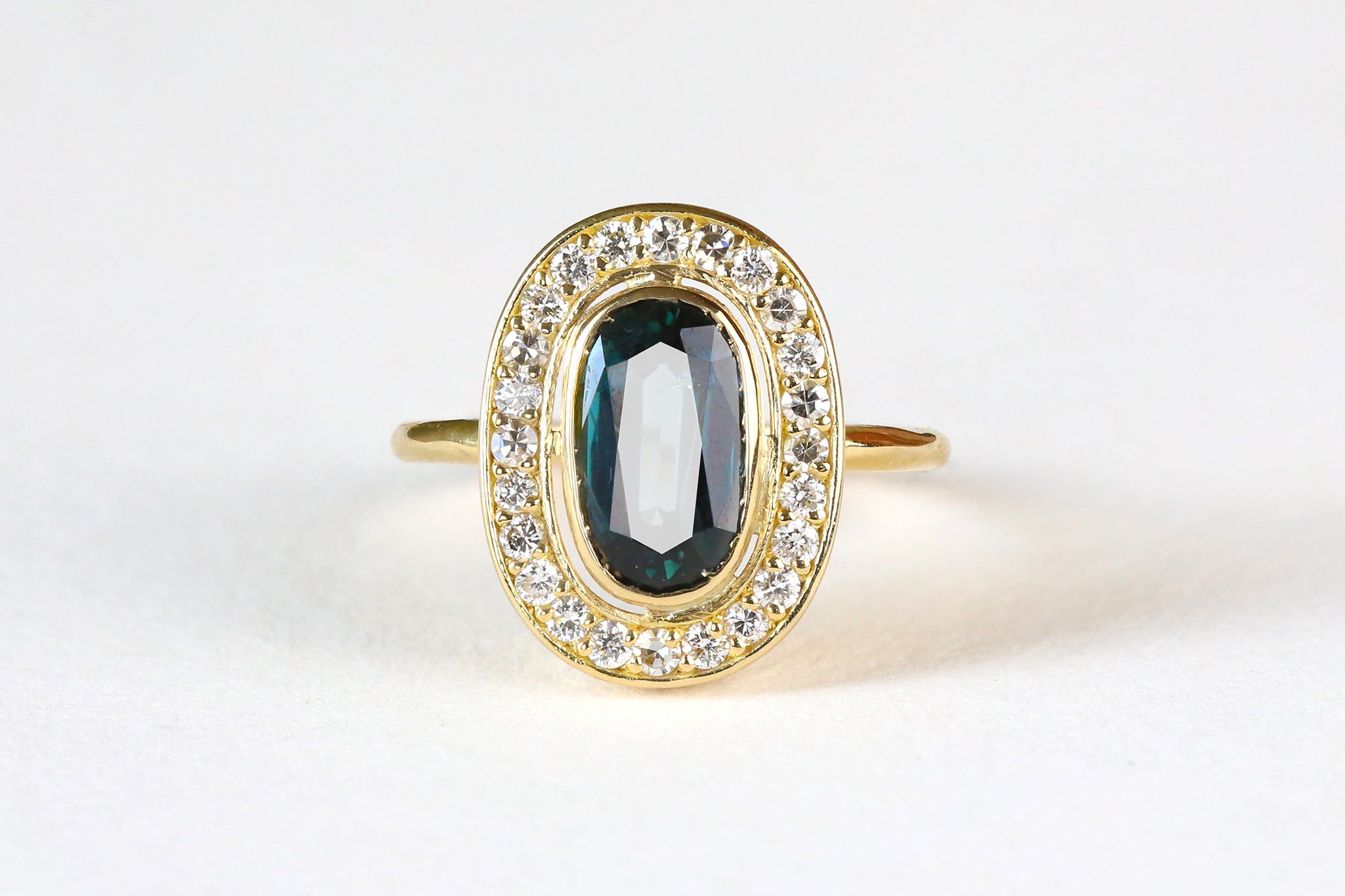 Regal Sapphire Diamond Frame Ring - S. Kind & Co