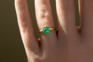 Round Emerald Solitaire - S. Kind & Co