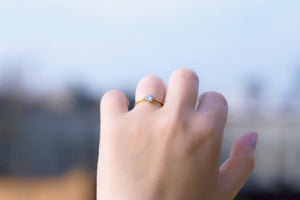 Post-Consumer Round Brilliant Minimal and Modern Diamond Compass Engagement Ring - S. Kind & Co