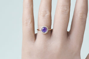 Bi-Color Untreated Sapphire Diamond Frame Ring - S. Kind & Co