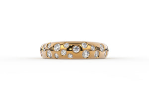 Dotty Bezel Set Diamonds In 4.75mm Wide Low Profile Minimal Wedding Band - S. Kind & Co