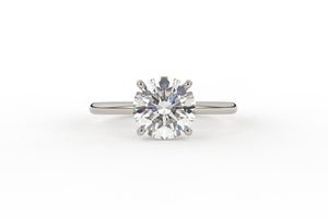 Four Prong Low Profile Solitaire Round Lab Diamond Ring - S. Kind & Co