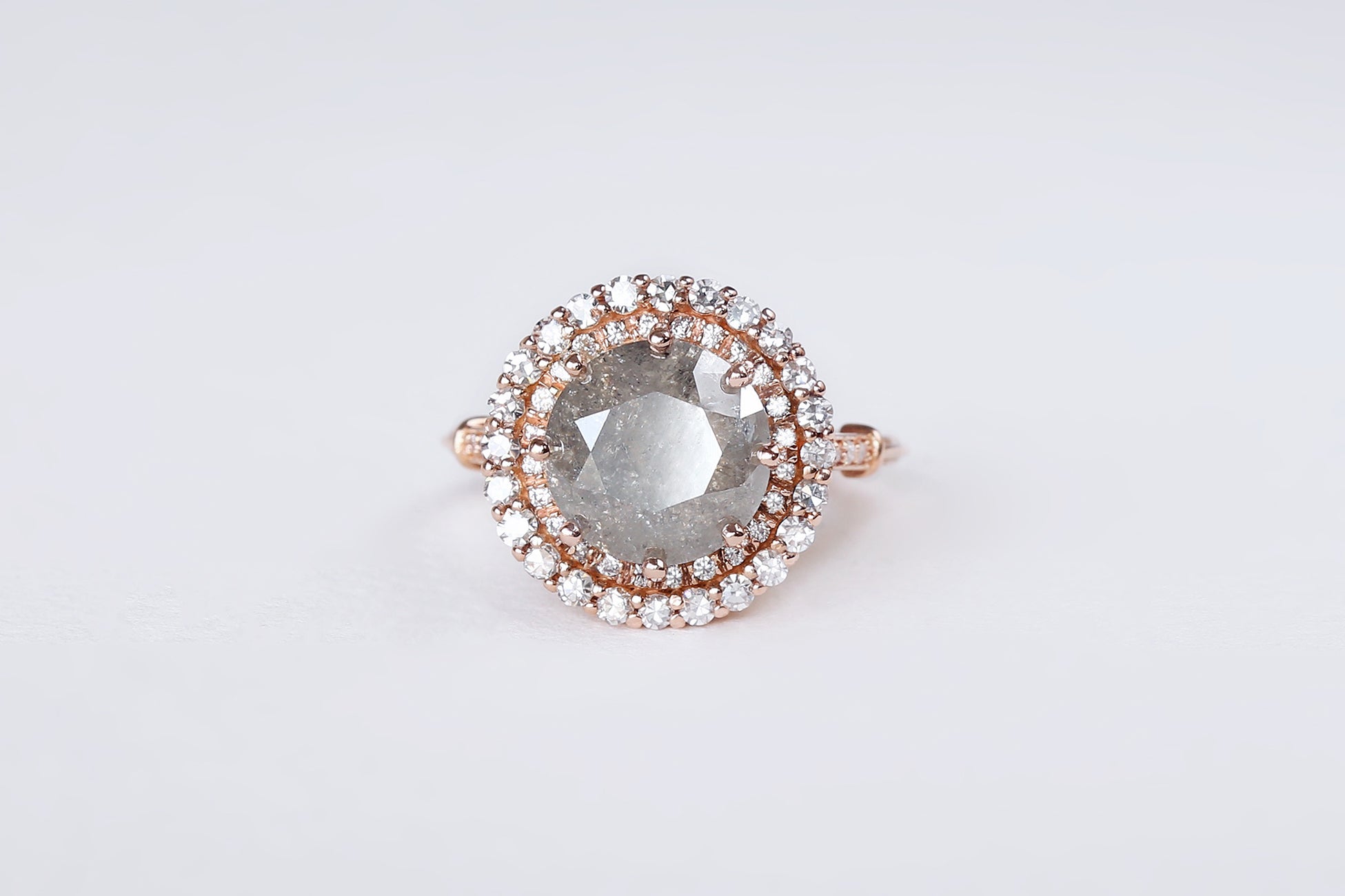 Double Frame Grey Diamond Swirl Ring - S. Kind & Co