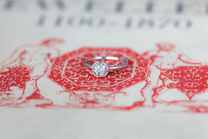 Fancy Grey Diamond Minimal Platinum Compass Engagement Ring - S. Kind & Co