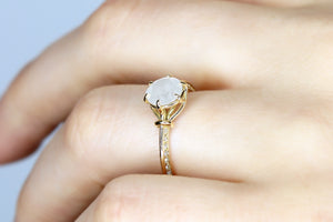 Classic Six Prong Antique Grey Diamond Stella Ring - S. Kind & Co