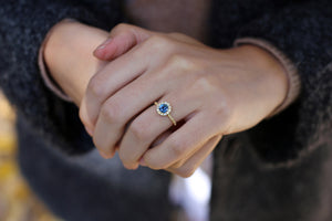 American Treasure Montana Sapphire Diamond Frame Ring - S. Kind & Co