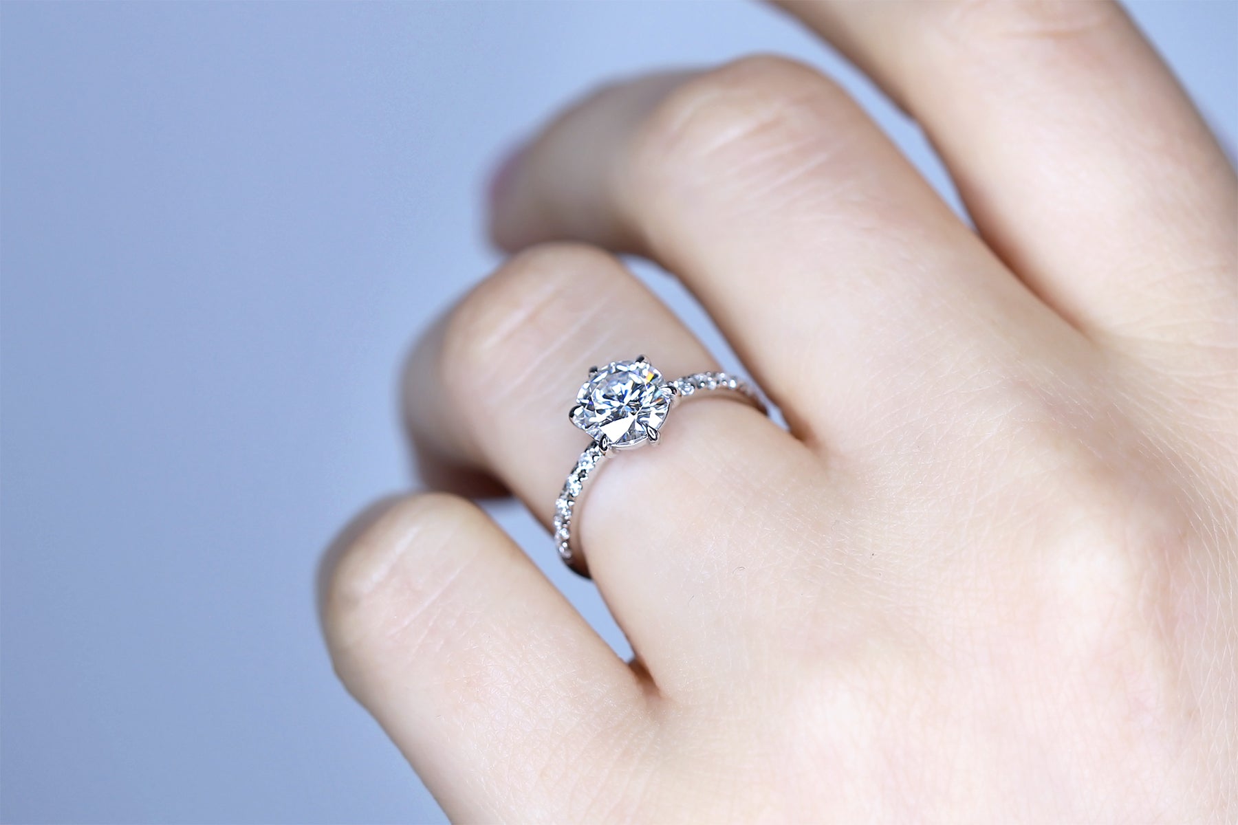 FOREVER ONE MOISSANITE COLLET ENGAGEMENT RING - S. Kind & Co