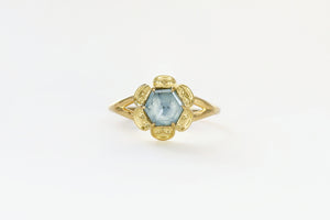 Natural & Untreated Hexagon Montana Sapphire Hexafoil Ring - S. Kind & Co