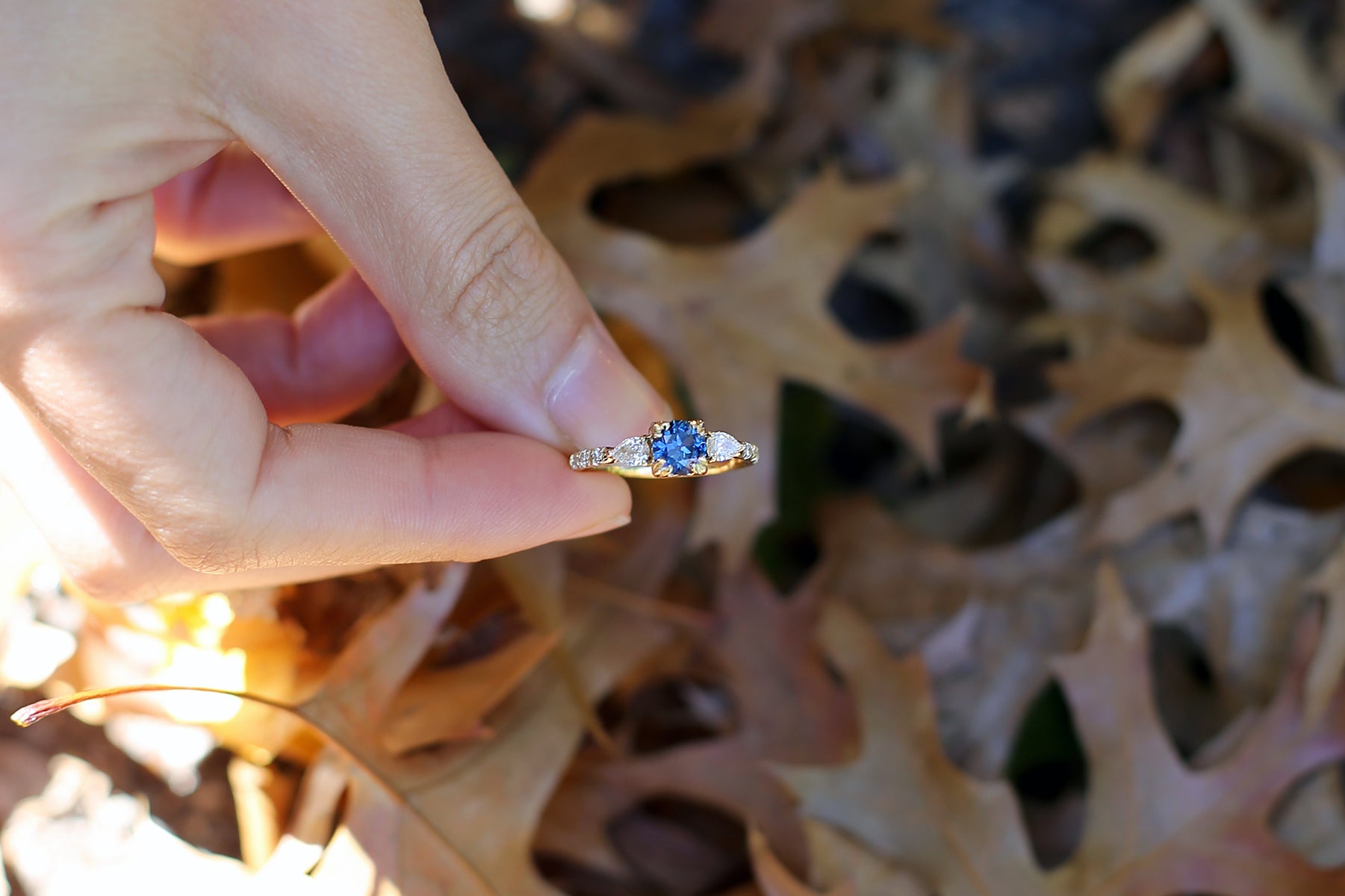 Old European Cut Blue Montana Sapphire Maeve Ring - S. Kind & Co