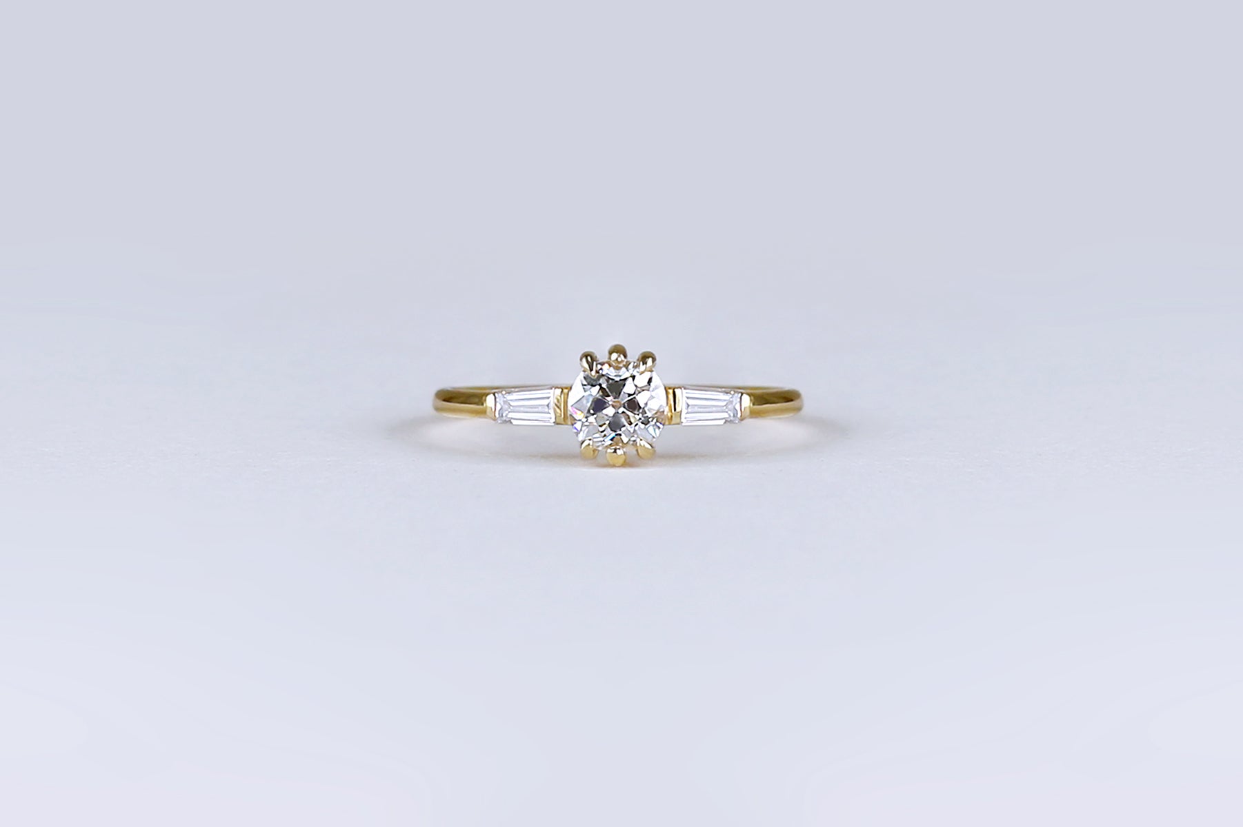 Darling Antique Cut Diamond Three Stone Ring - S. Kind & Co