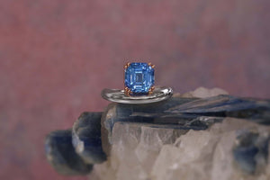 Violetish-Blue Untreated Sapphire Lotus-Pose Ring - S. Kind & Co