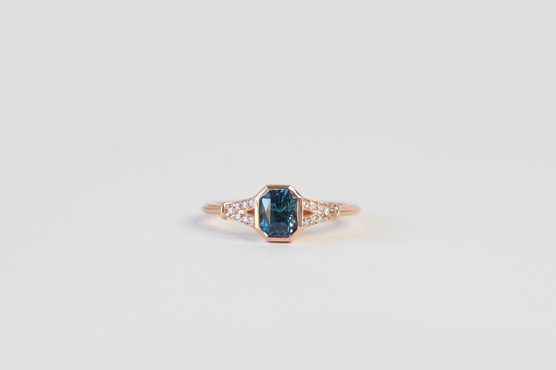 American Treasure Radiant Teal Montana Sapphire Ring - S. Kind & Co