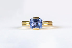 Serene Blue Ceylon Sapphire Low Profile Solitaire - S. Kind & Co