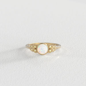 Orlaine Opal and Yellow Diamond Solitaire Ring - S. Kind & Co