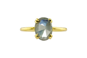 Oval Rose Cut Montana Sapphire Dunne Ring - S. Kind & Co