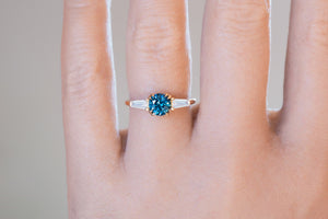 Montana Sapphire & Vintage Diamond Three Stone Ring - S. Kind & Co