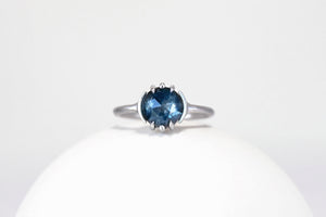 Rose Cut Montana Sapphire Recycled Platinum Ring - S. Kind & Co