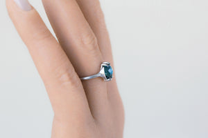 Rose Cut Montana Sapphire Recycled Platinum Ring - S. Kind & Co