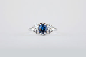 Vibrant Blue Custom Oval Cut Natural Sapphire Ring - S. Kind & Co