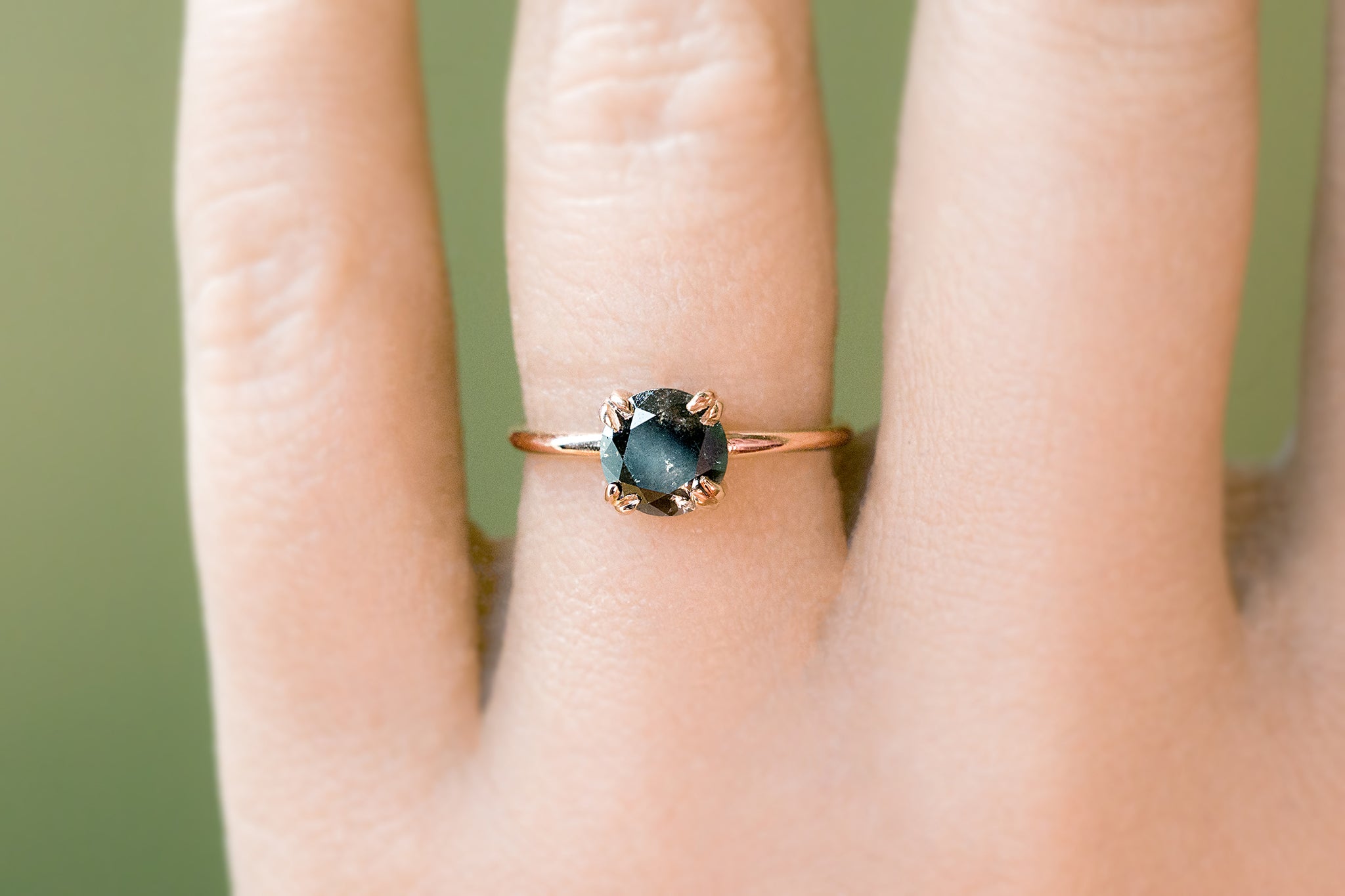 Black Diamond Recycled Rose Gold Dunne Ring - S. Kind & Co